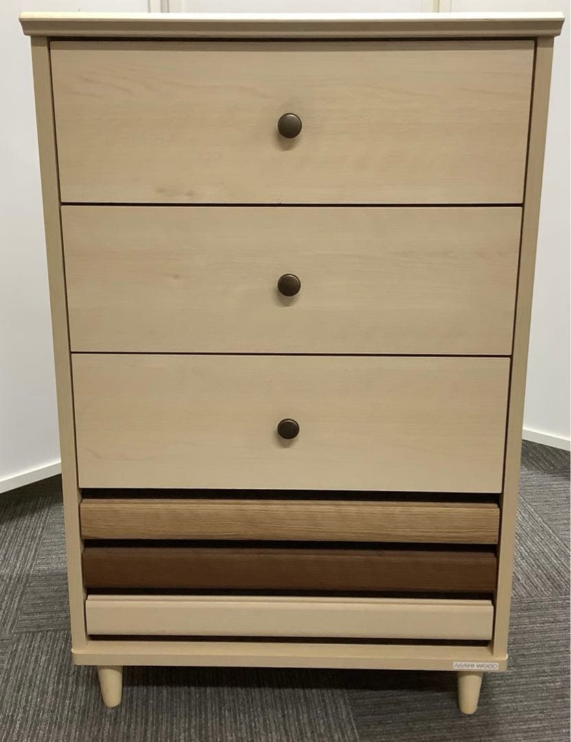 引き出し付き木製チェスト タンス 脚付き 4杯 北欧風 ONC-9060CH★