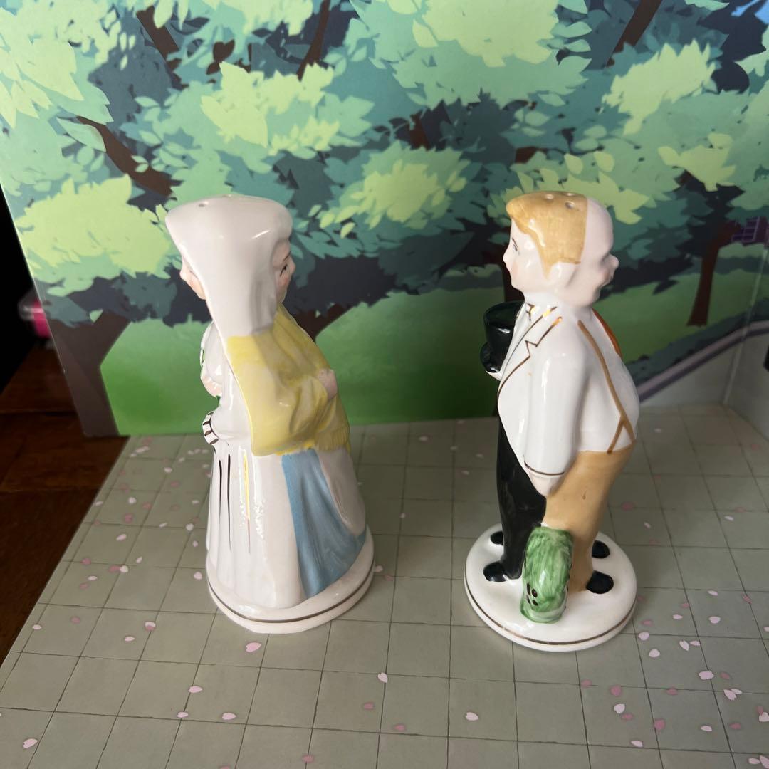 花嫁花婿陶器人形　老夫婦　ウエディングボード飾り