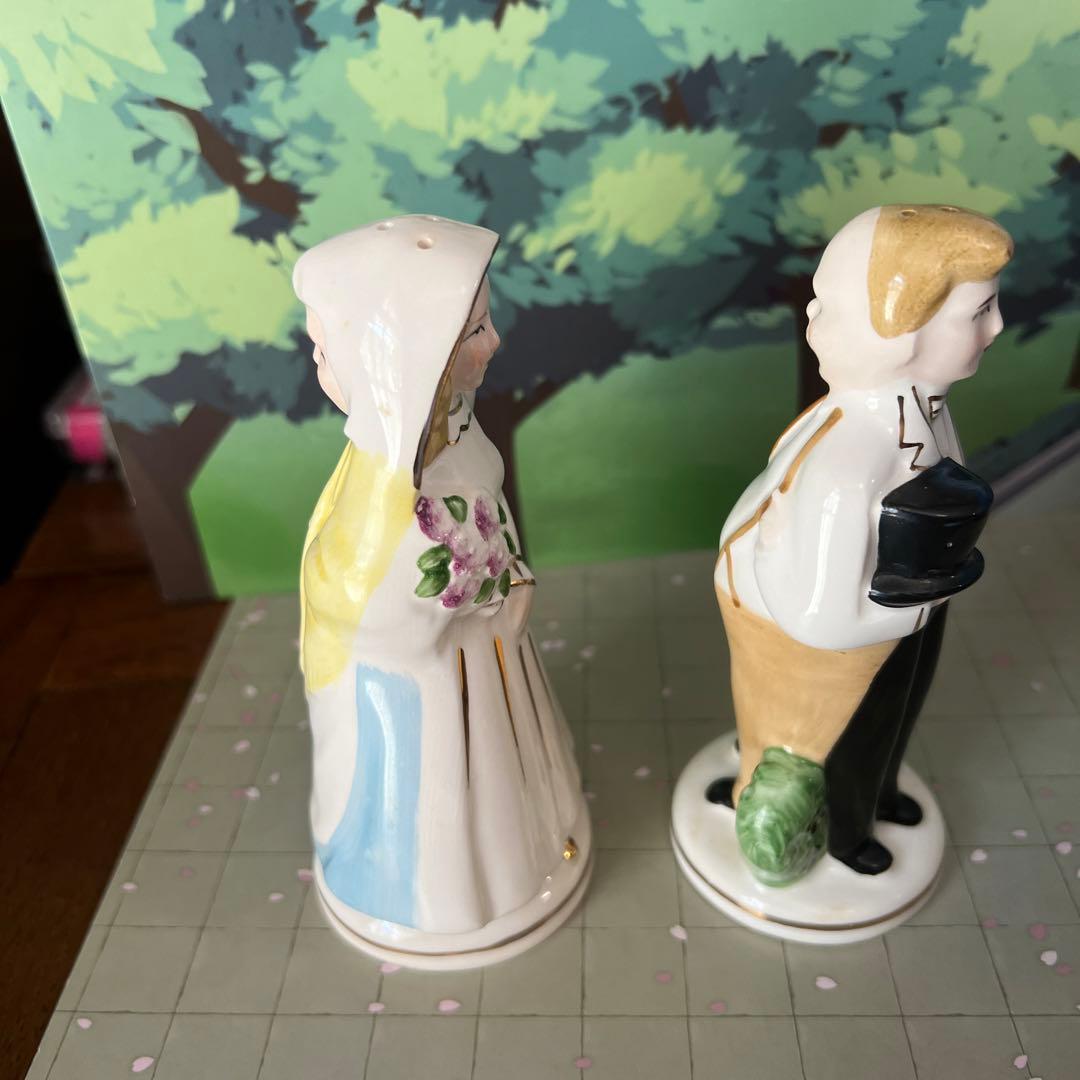 花嫁花婿陶器人形　老夫婦　ウエディングボード飾り