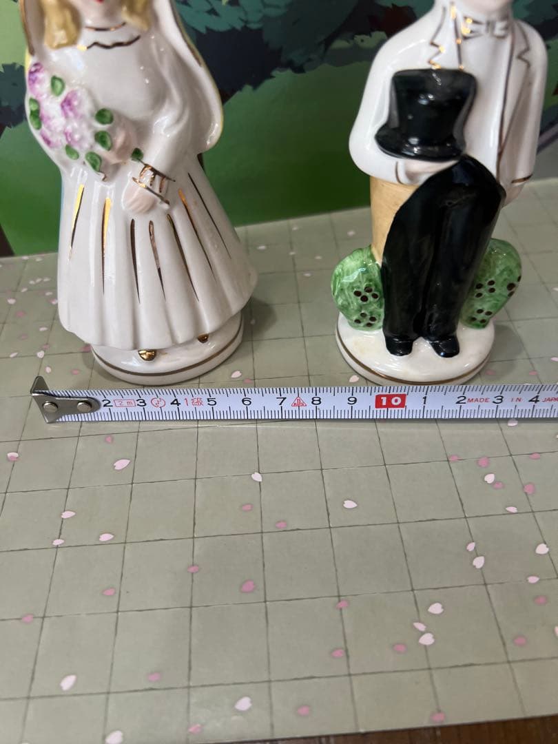 花嫁花婿陶器人形　老夫婦　ウエディングボード飾り