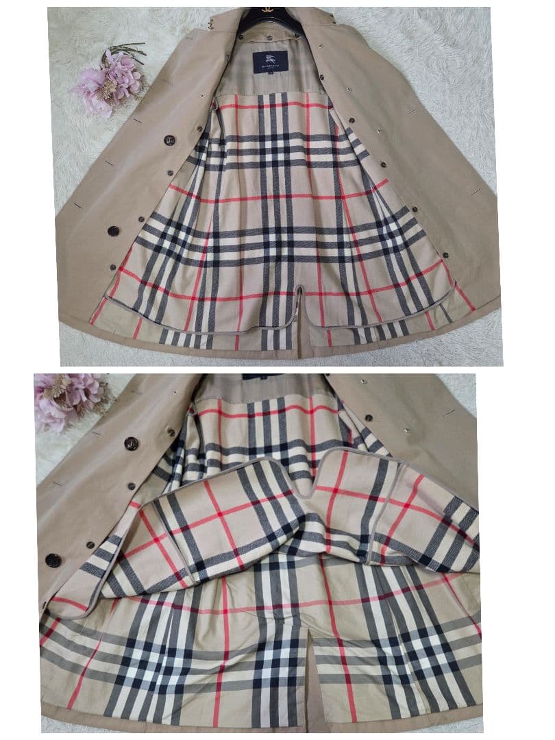 美品 バーバリー ハニーベージュ トレンチコート ライナー ノバチェック SS