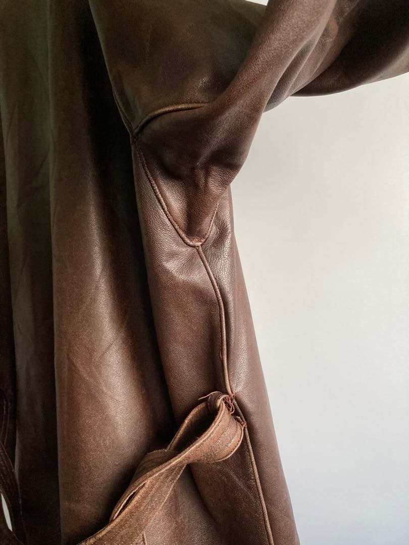 ジャケット・アウター 40s French Vintage Leather Aviator Coat