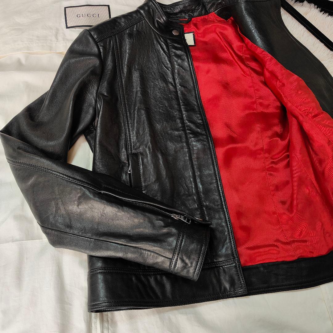 ☺︎✨超美品✨GUCCIハンガー・カバー付き✨GUCCI レザージャケット