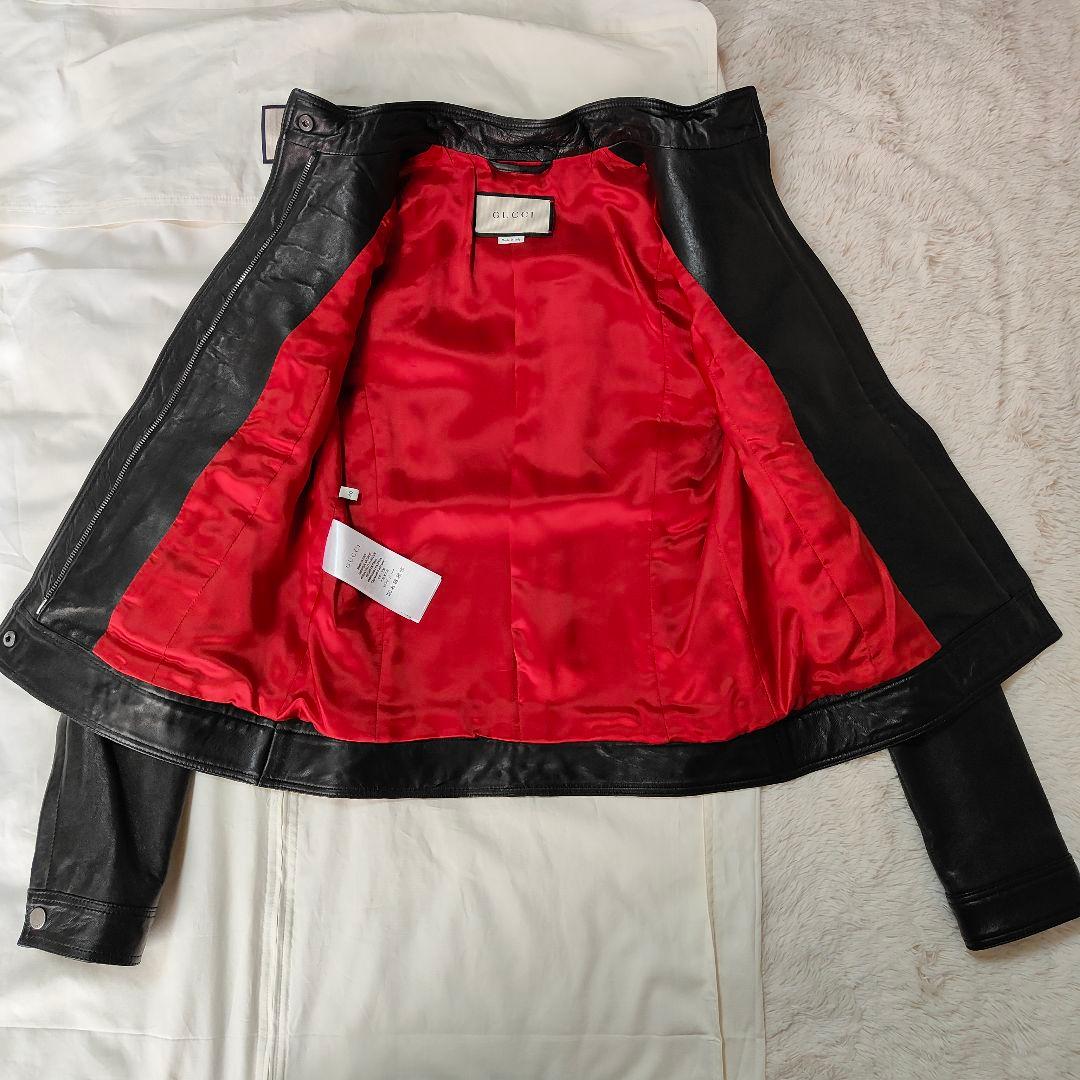 ☺︎✨超美品✨GUCCIハンガー・カバー付き✨GUCCI レザージャケット