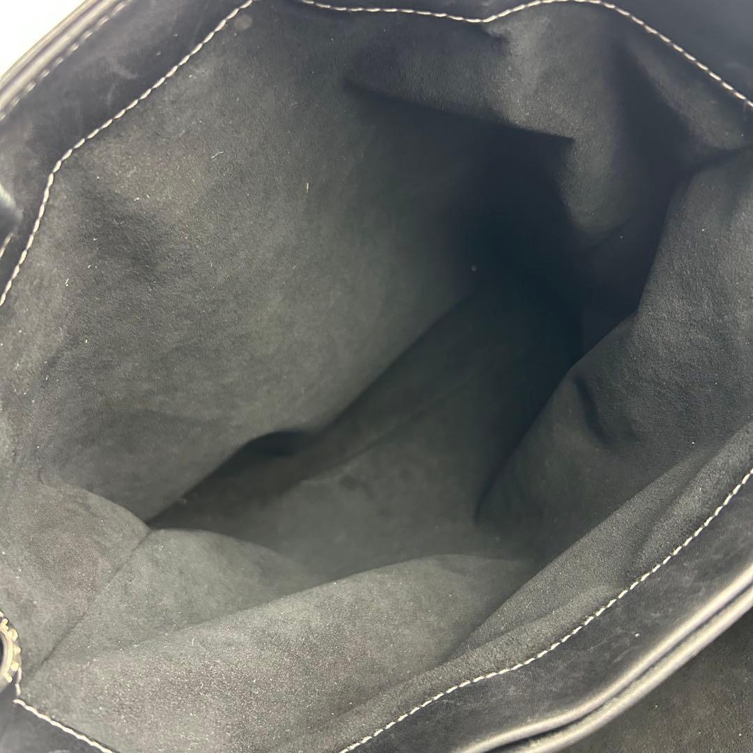 【美品】ブルガリ　トートバッグ　2way レザー　ロゴ金具　ビジネス　大容量　黒