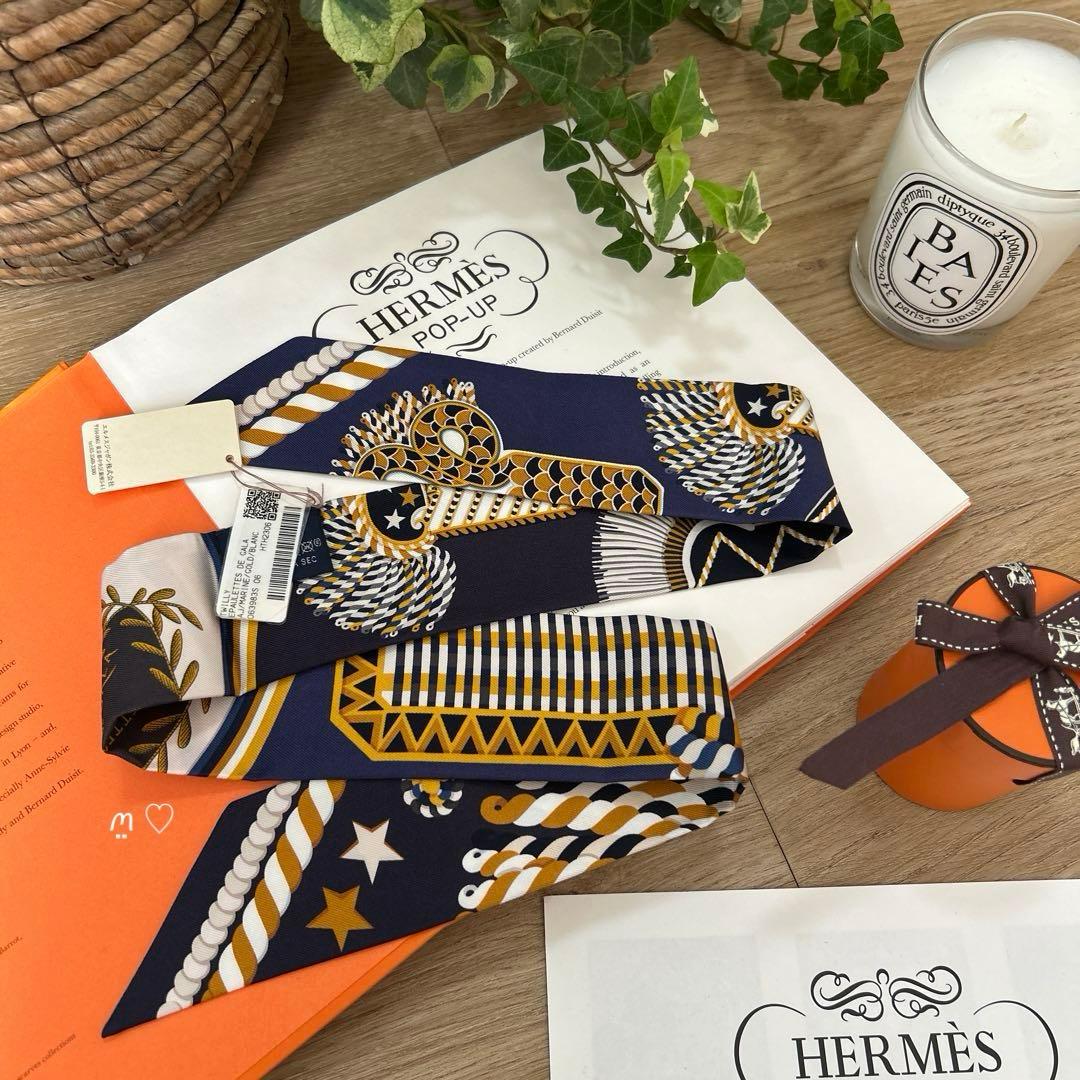 新品　HERMES　エルメス　ツイリー　式典肩章　シルクリボンスカーフ　23AW