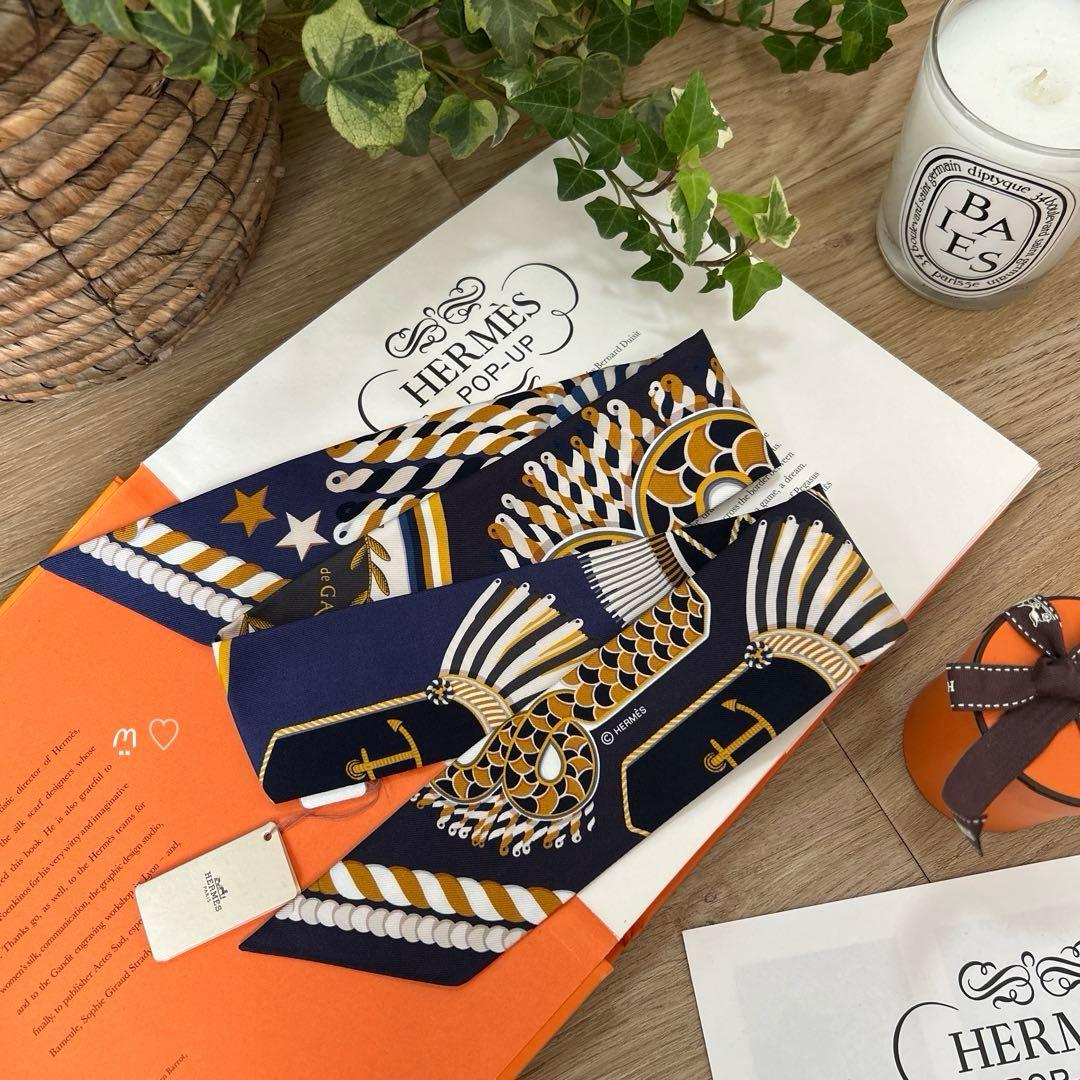 新品　HERMES　エルメス　ツイリー　式典肩章　シルクリボンスカーフ　23AW