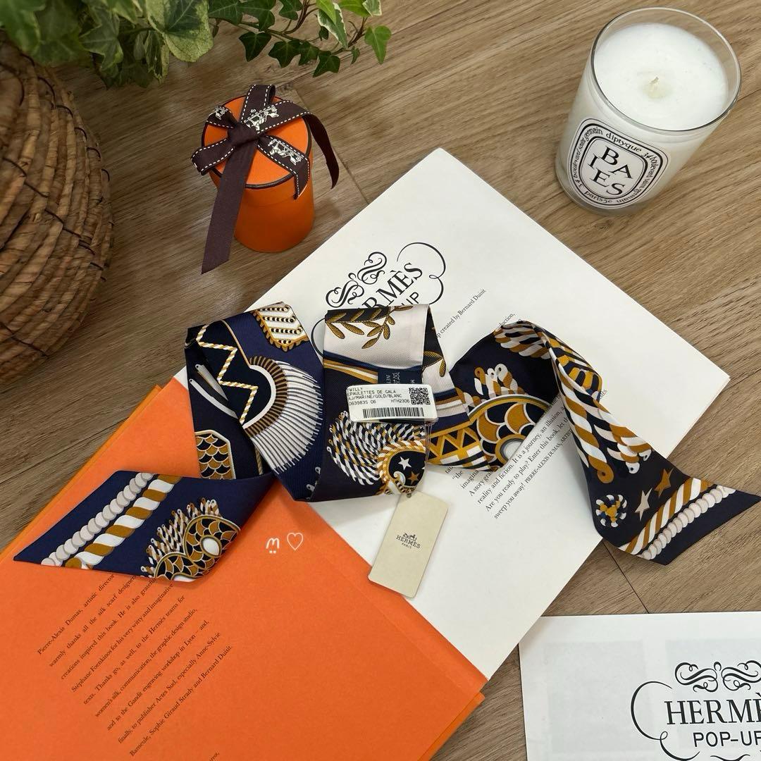 新品　HERMES　エルメス　ツイリー　式典肩章　シルクリボンスカーフ　23AW
