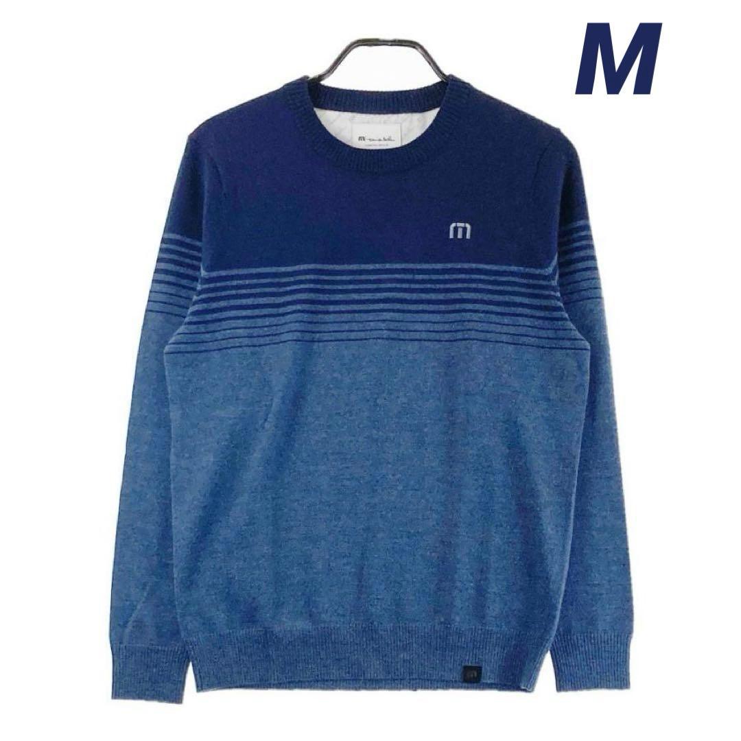 キャロウェイ トラヴィスマシュー バイカラー長袖ニット ネイビー/ブルー M