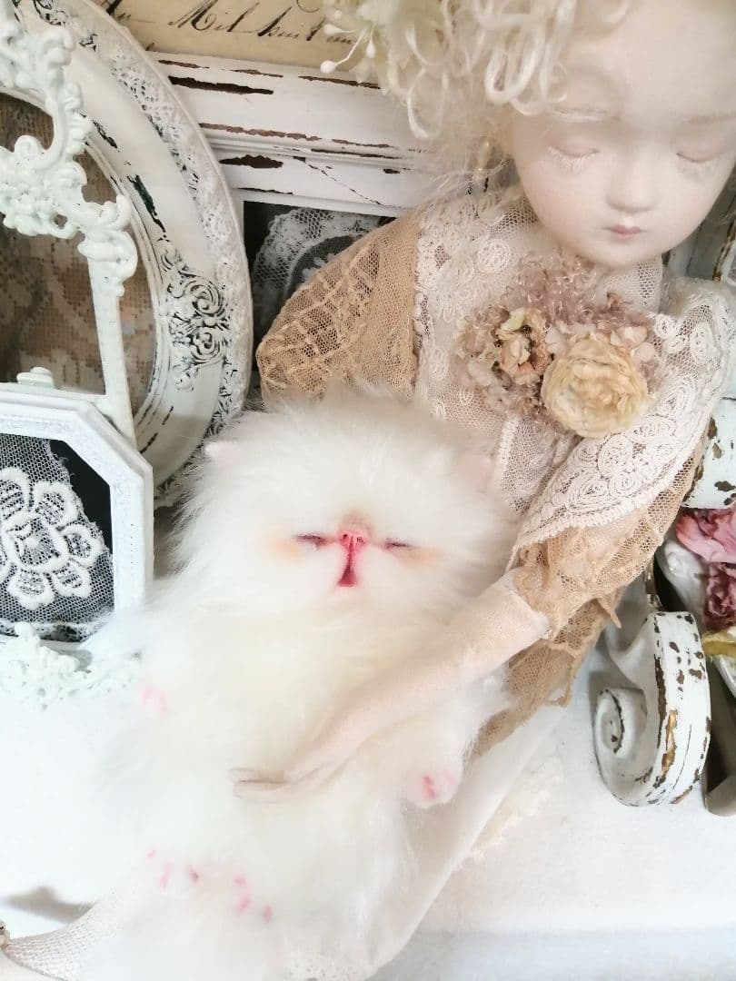 猫ちゃんお出かけパニエ♡エキゾチック子猫ちゃん♡ぬいぐるみ♡セット♡アートドール