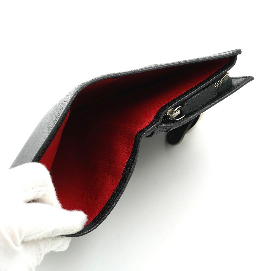 ✨極美品✨　ブルガリ　二つ折り　ビーゼロワン　ロゴマニア　バイカラー　黒×赤