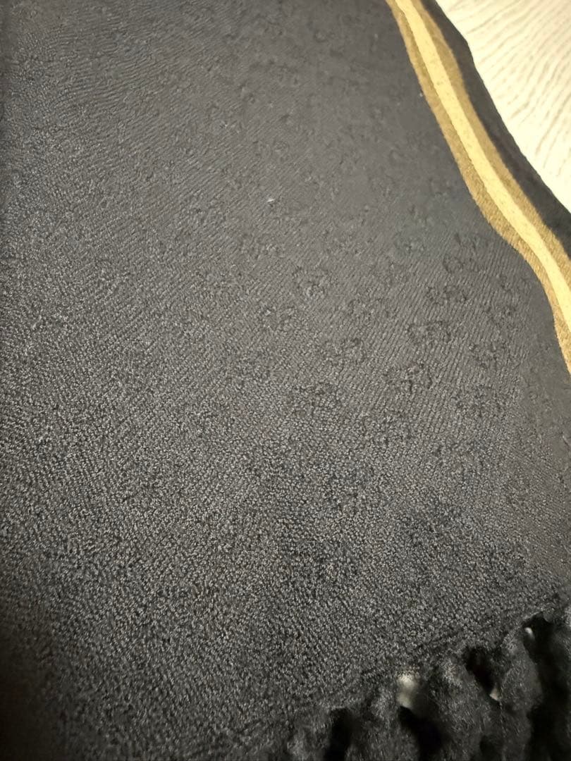 ★SALE★ GUCCI ストール　マフラー　GG柄　ブラック