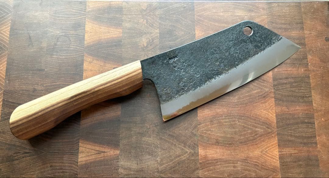 土佐打刃物 黒鳥鍛造工場 220mm 切付　クリーバー　包丁　青紙　アウトドア