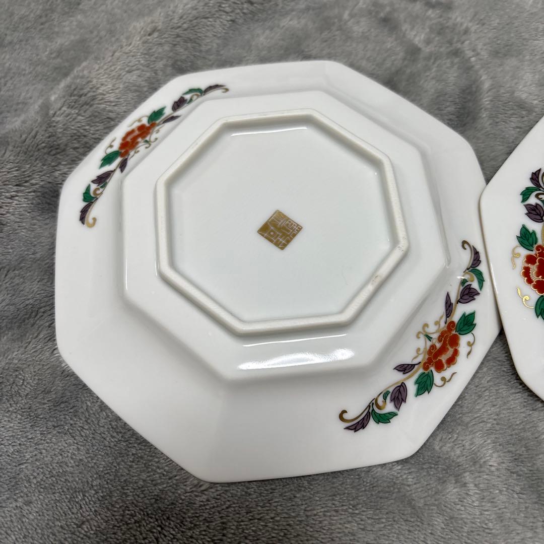 【即日発送✨】　有田焼　青藍窯　古伊万里紋 金蘭手　金彩　八角皿　5枚セット
