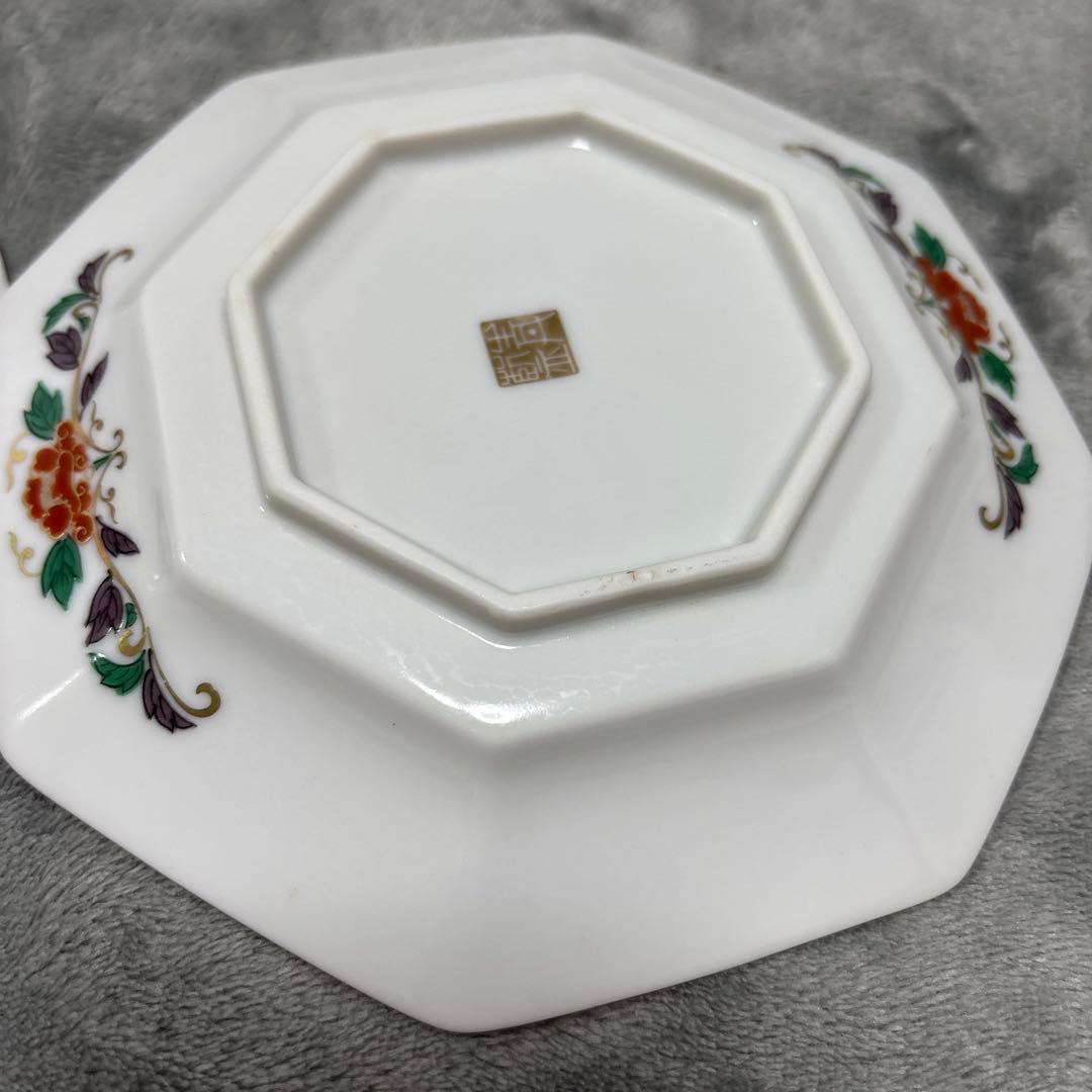 【即日発送✨】　有田焼　青藍窯　古伊万里紋 金蘭手　金彩　八角皿　5枚セット