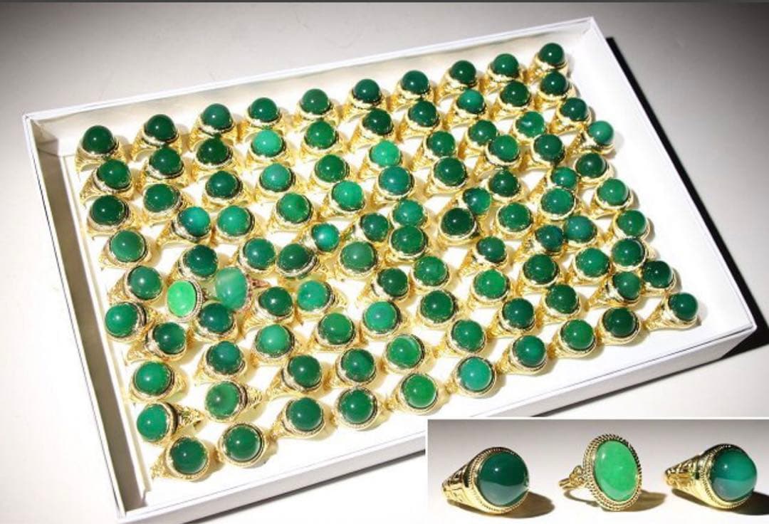 翡翠指輪　100個まとめて