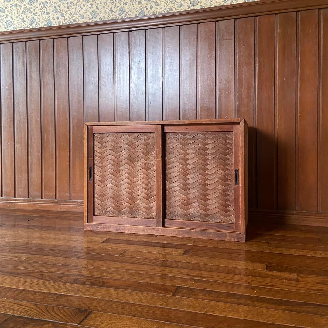 mini様✴︎ 網代編み　時代家具　茶道具棚　アンティーク家具　お茶室に　照明