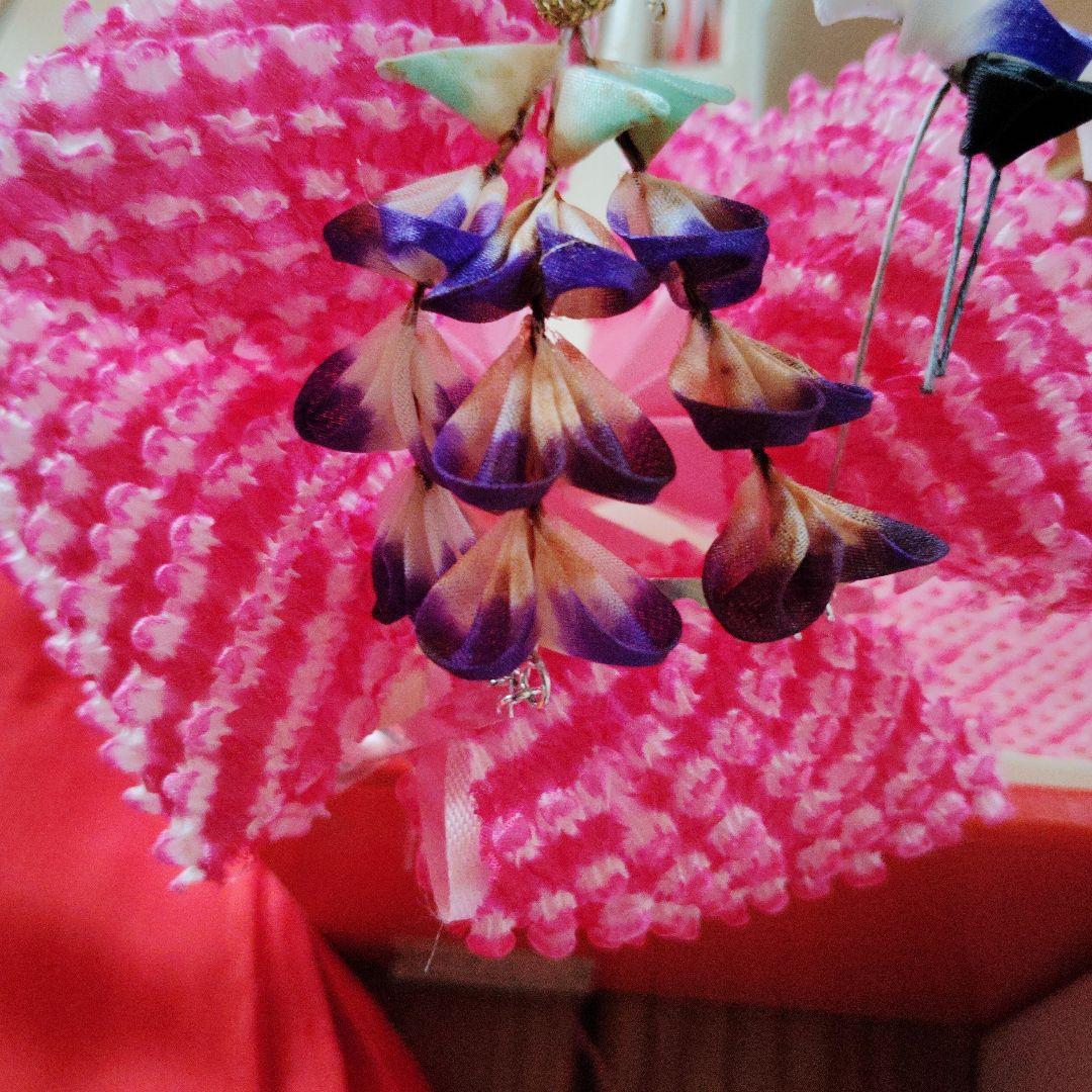 七五三 （七歳用）着物小物セット 赤とピンク（正絹）