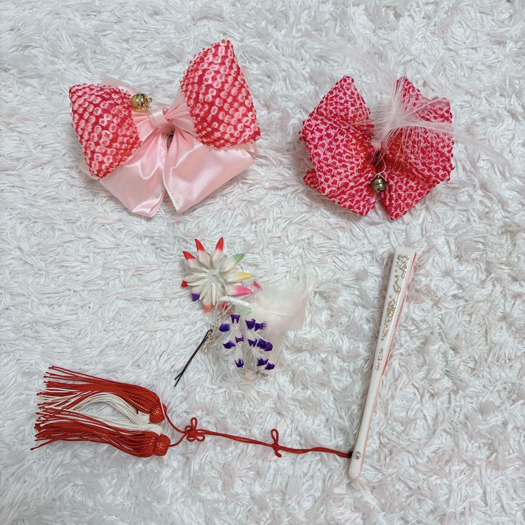 七五三 女の子 着物 セット 7歳用 花柄 はこせこ 草履 帯　バッグ　浴衣