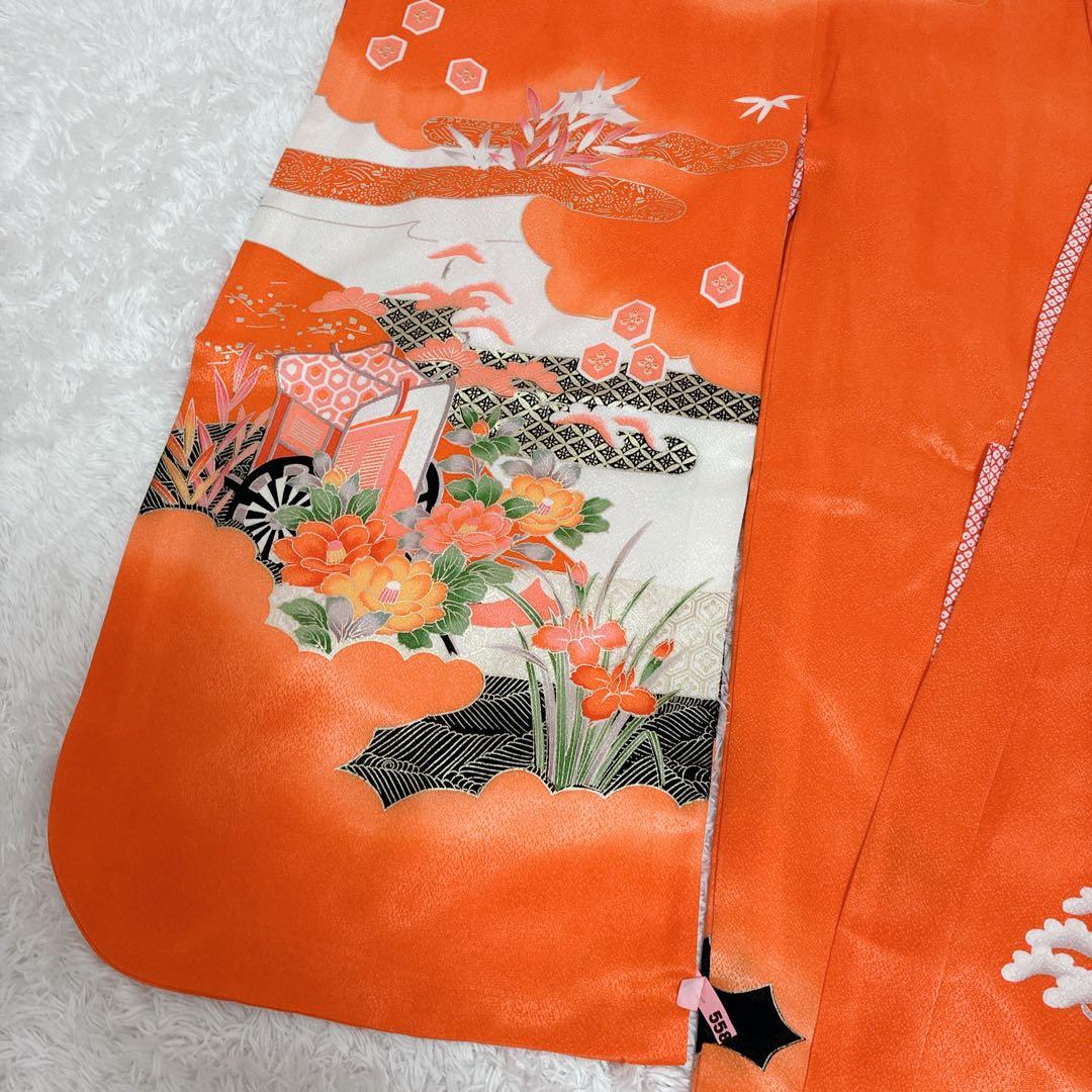 七五三 女の子 着物 セット 7歳用 花柄 はこせこ 草履 帯　バッグ　浴衣