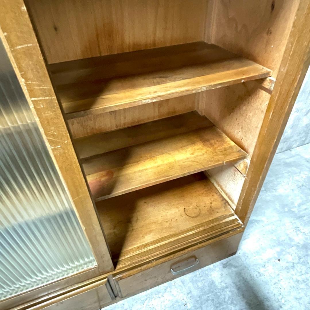 木製キャビネット ガラス扉 収納