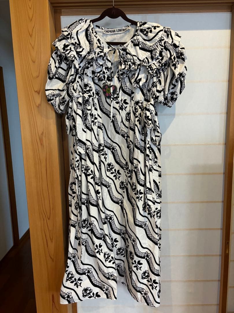 chopova lowena白黒花柄ワンピース チョポヴァ