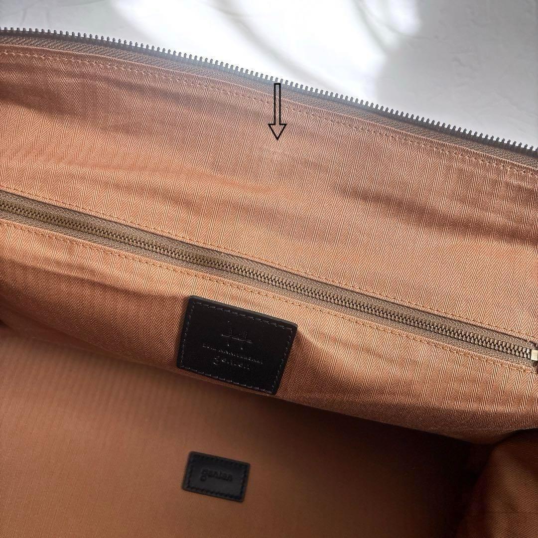 《20周年限定》genten ジャカードハタ ボストンバッグ 和紙 レザー 美品