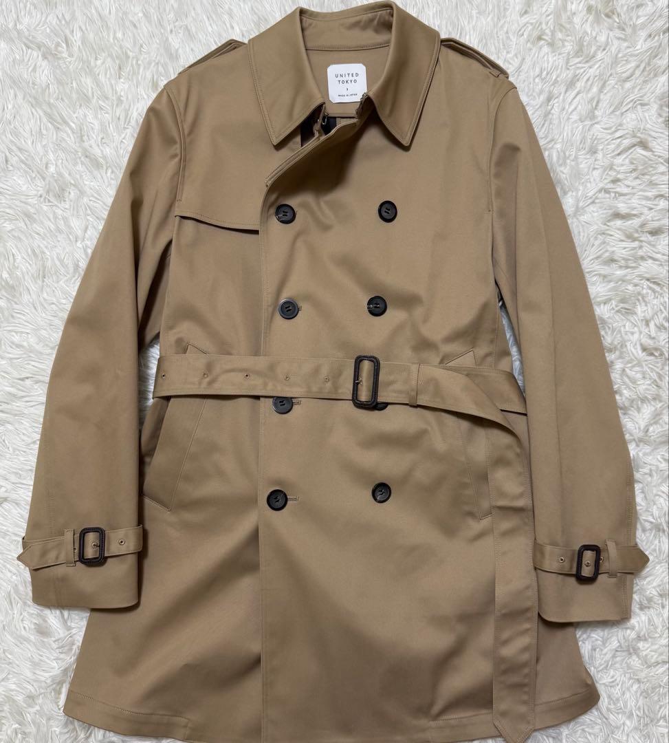 【極美品】UNITED TOKYO ダブルブレスト　トレンチコート　Size3