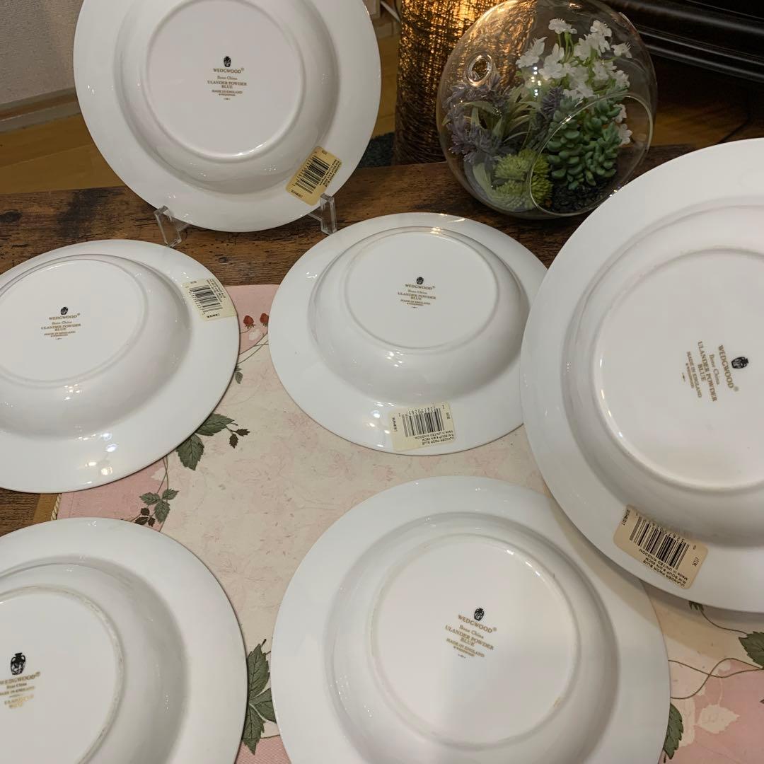 ウェッジウッド  ユーランダー　パウダーブルー　20cm スーププレート 6枚