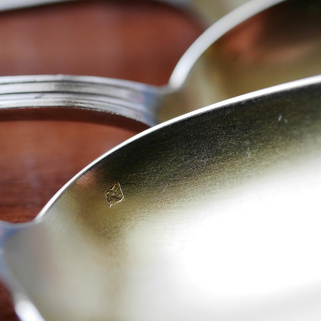 ◆アンティークシルバー◆ティースプーン6本セット◆フランス◆純銀950◆