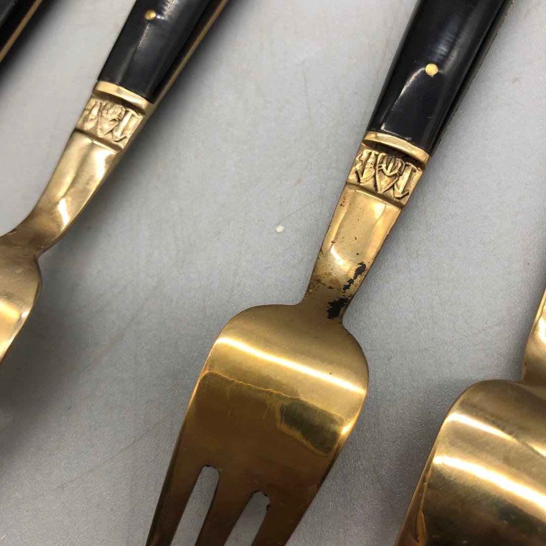 タイ製ビンテージブロンズスプーン&フォーク6組セットミッドセンチュリーカトラリー