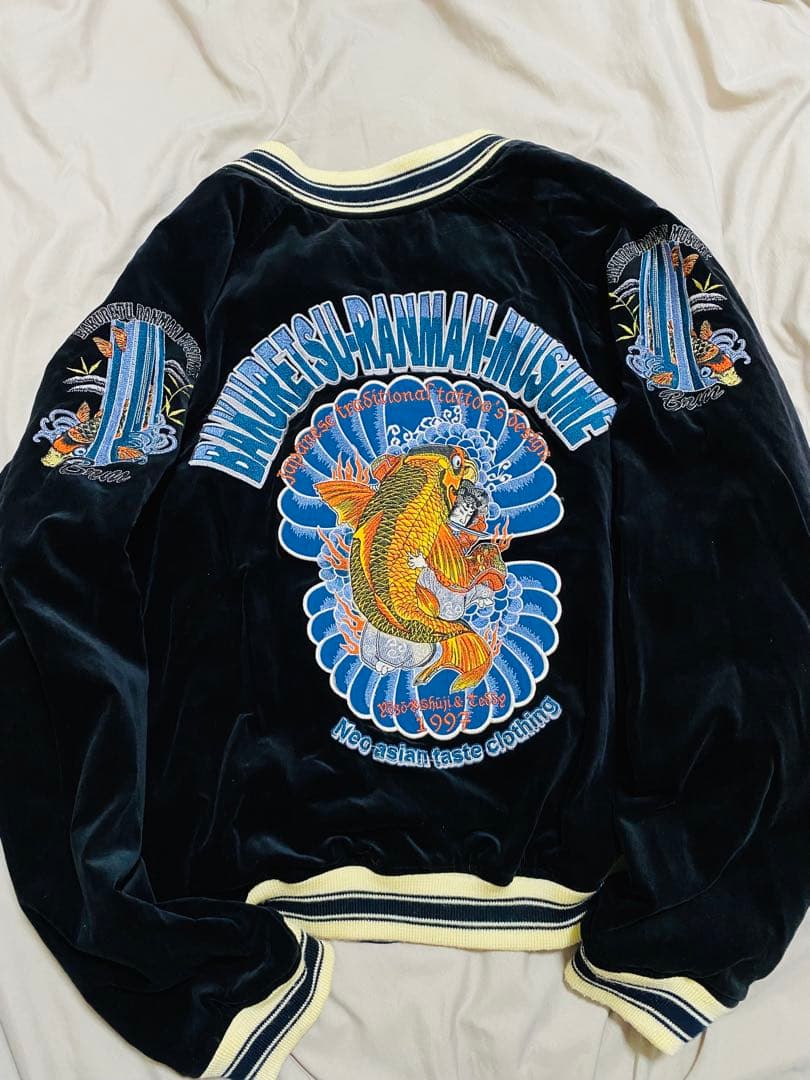 TEDMAN スカジャン ２面用 日本限定 別珍 サテン 鯉と波 unisex