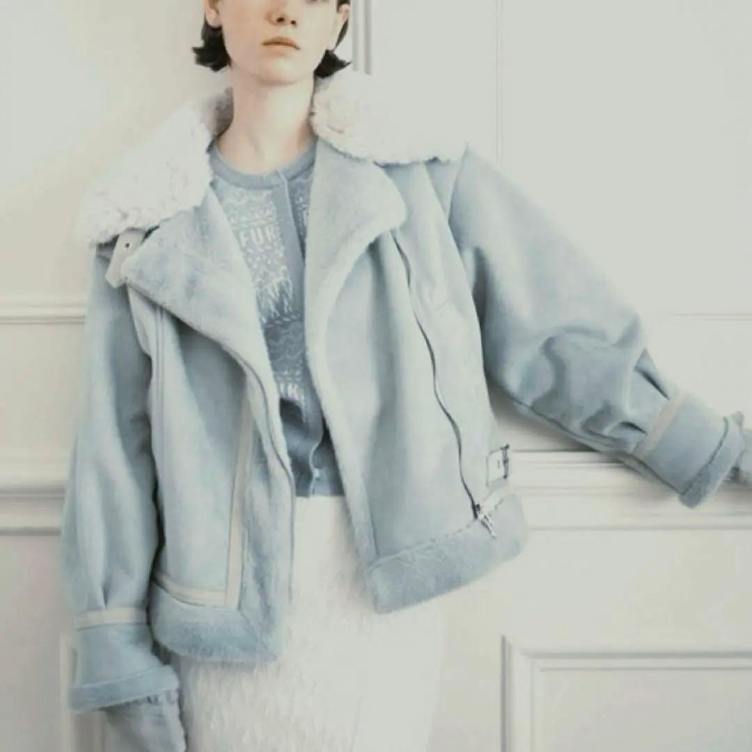 【未使用】FURFUR サックスブルー(青緑) ボンバージャケット