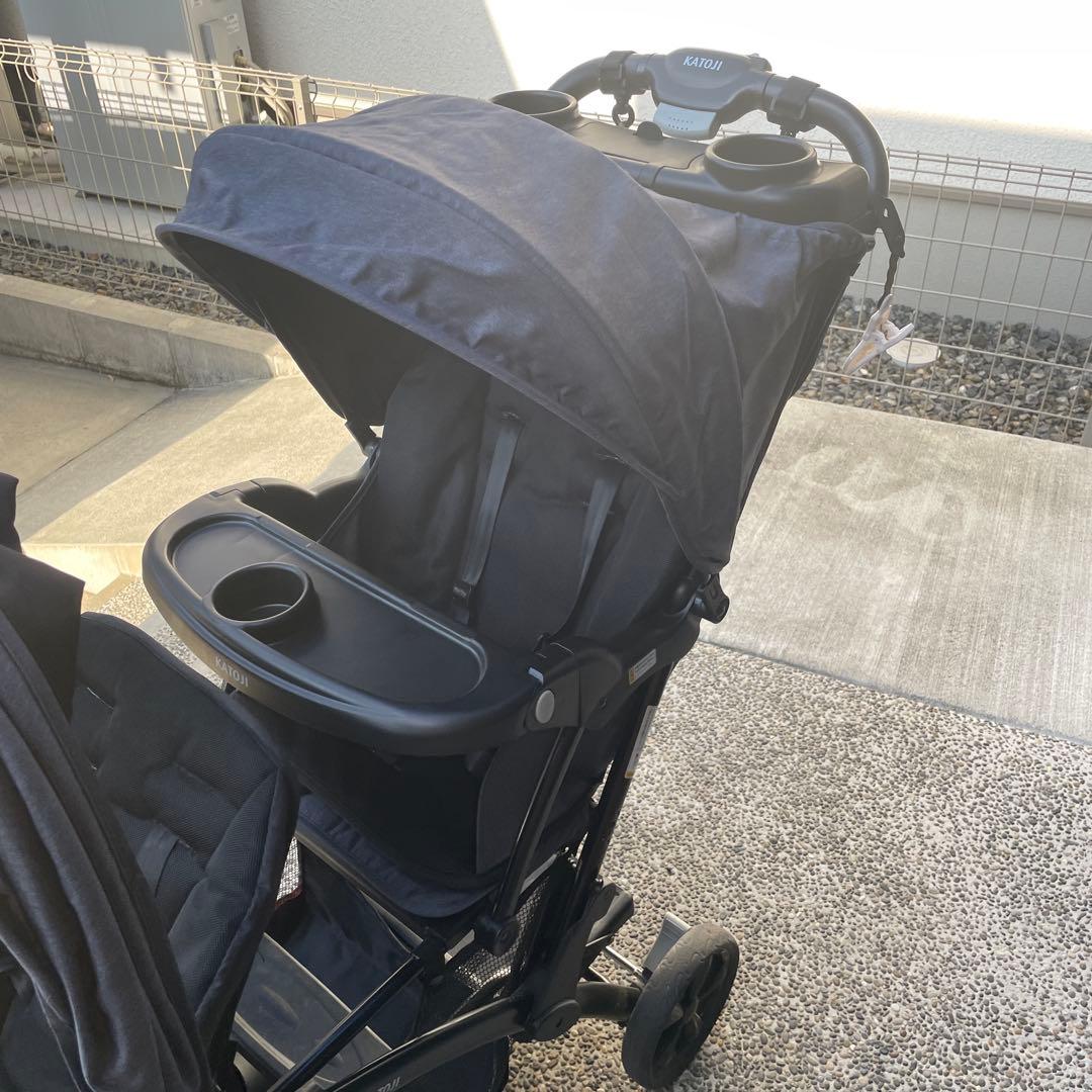 カトージ 二人乗りベビーカー 二人でゴーDX(専用レインカバー付き)