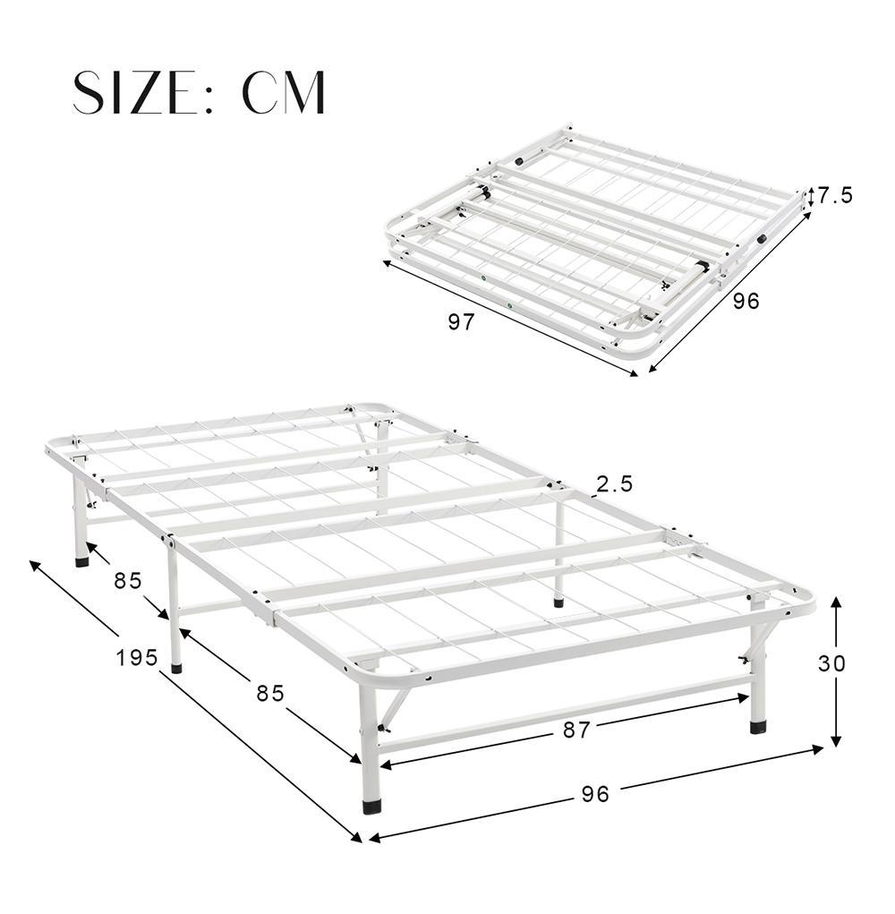 パイプ製 折りたたみシングルベッド 耐荷重 組立簡単 省スペース 送料無料