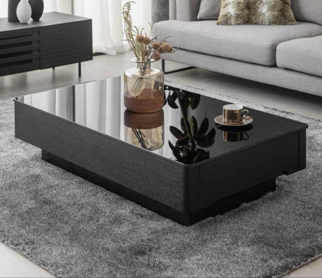 アルモニア✨paora ✨センターテーブル　ガラス　ブラック　120 70