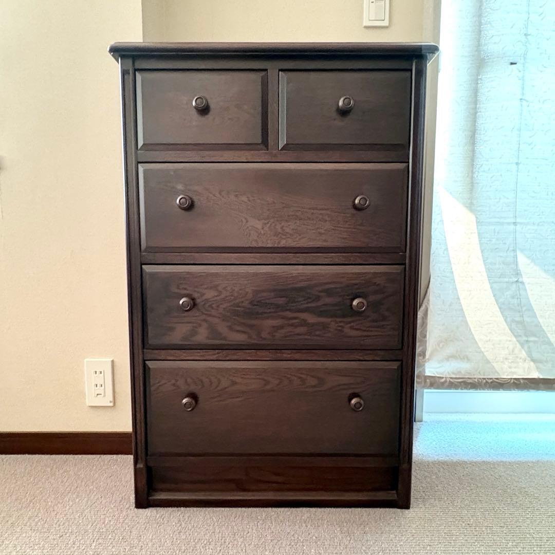 チェスト ダークブラウン たんす 引き出し 4段 木製 木 ウッド 小箪笥