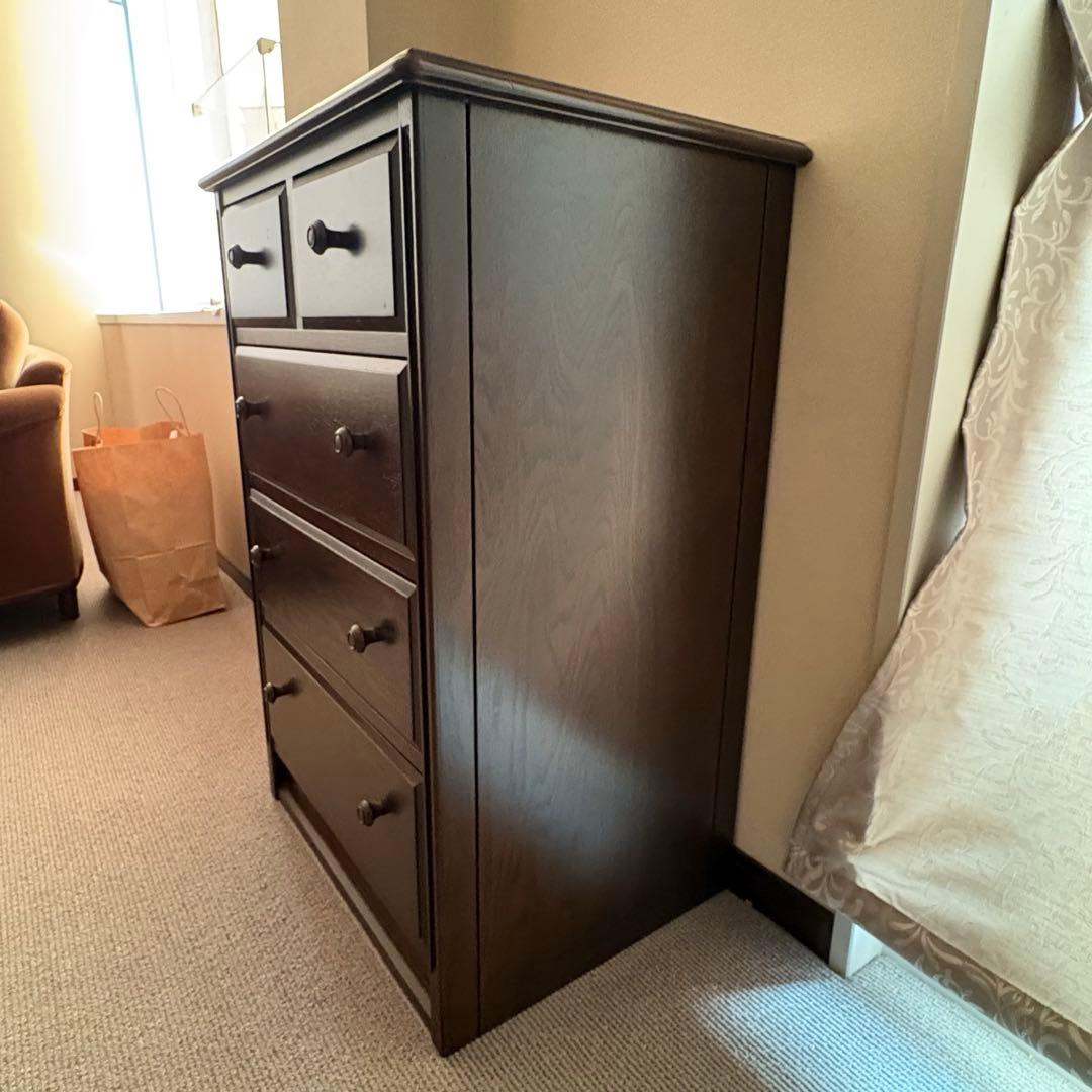 チェスト ダークブラウン たんす 引き出し 4段 木製 木 ウッド 小箪笥