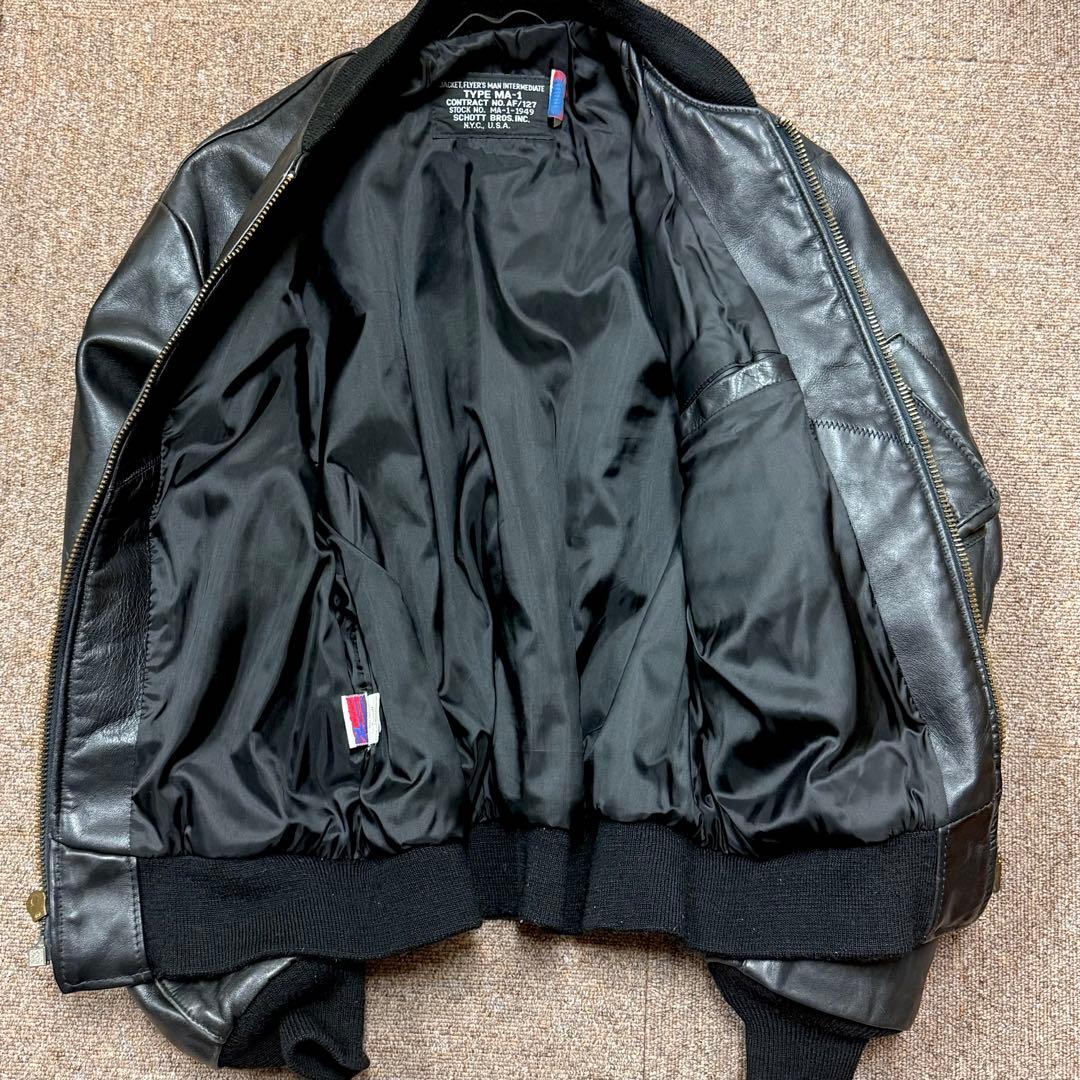 【牛革】SCHOTT レザー MA-1 ジャケット