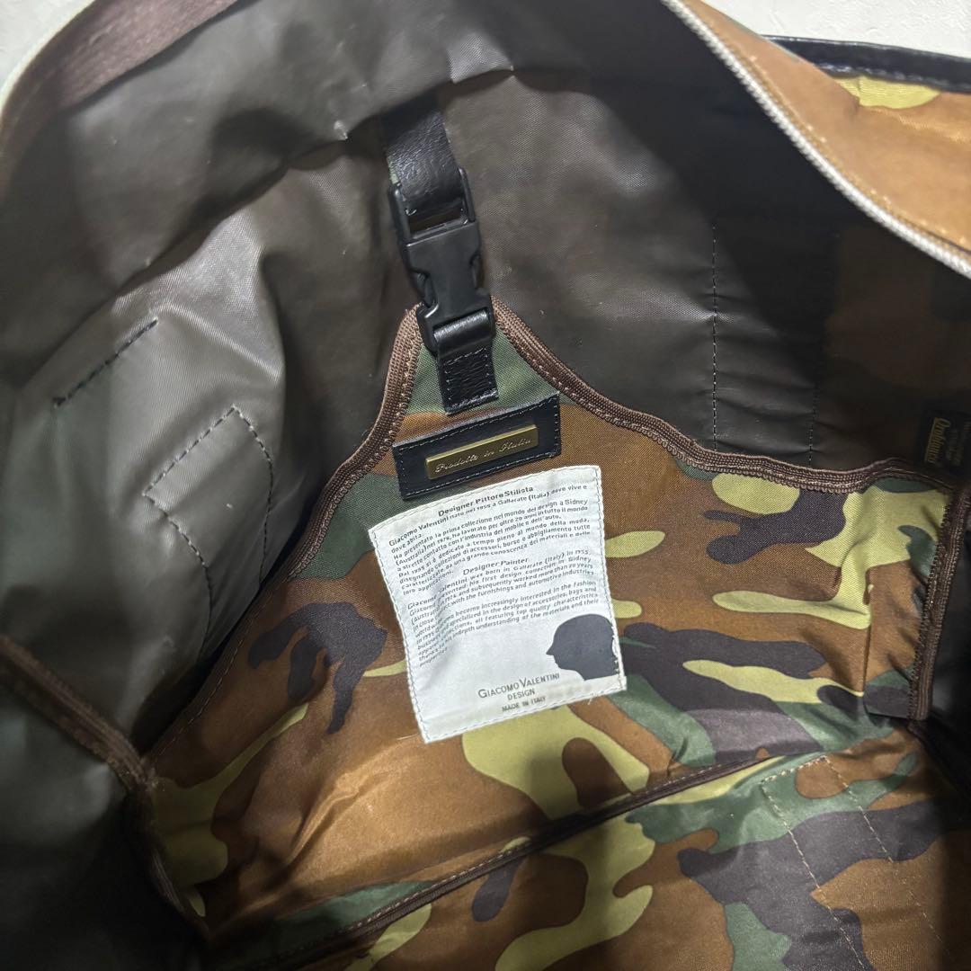 【希少】Orobianco ナイロン×レザー　カモフラ トートバッグ　大容量