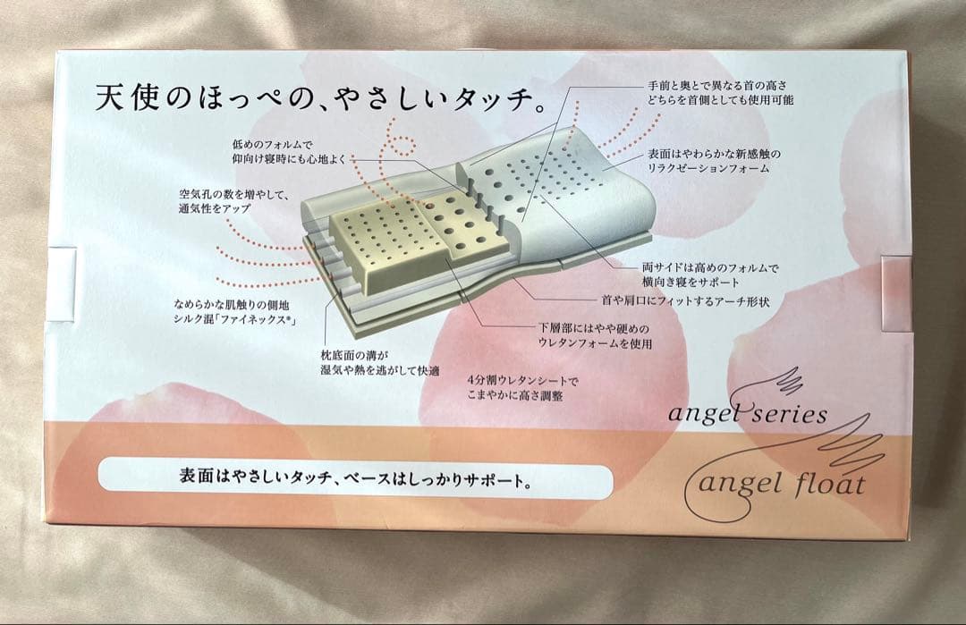 リコ　西川　angel float　 低め枕 60×33×8cm