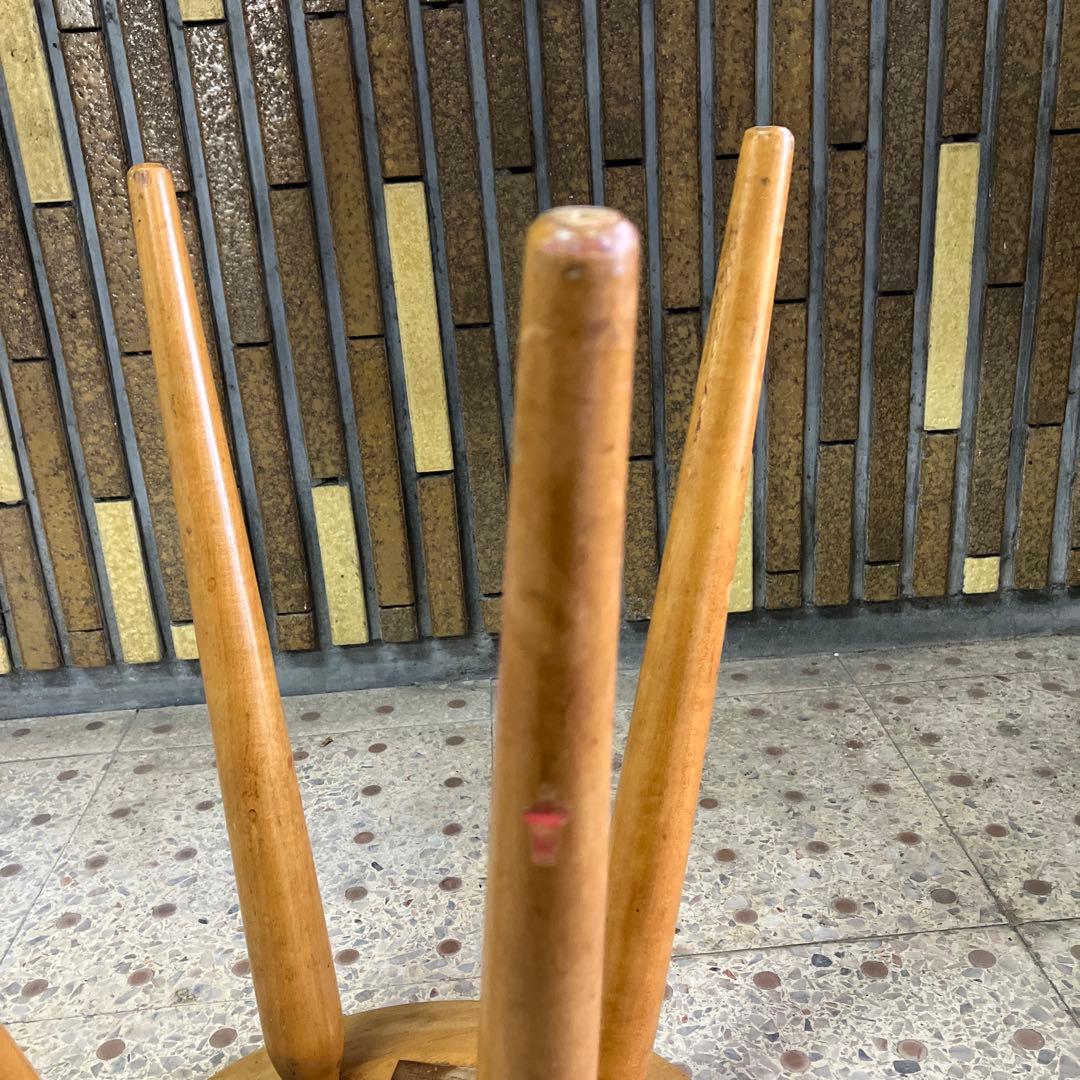 A2 昭和レトロ 天童木工 リングスツール 丸スツール 4本脚 木製椅子 古家具