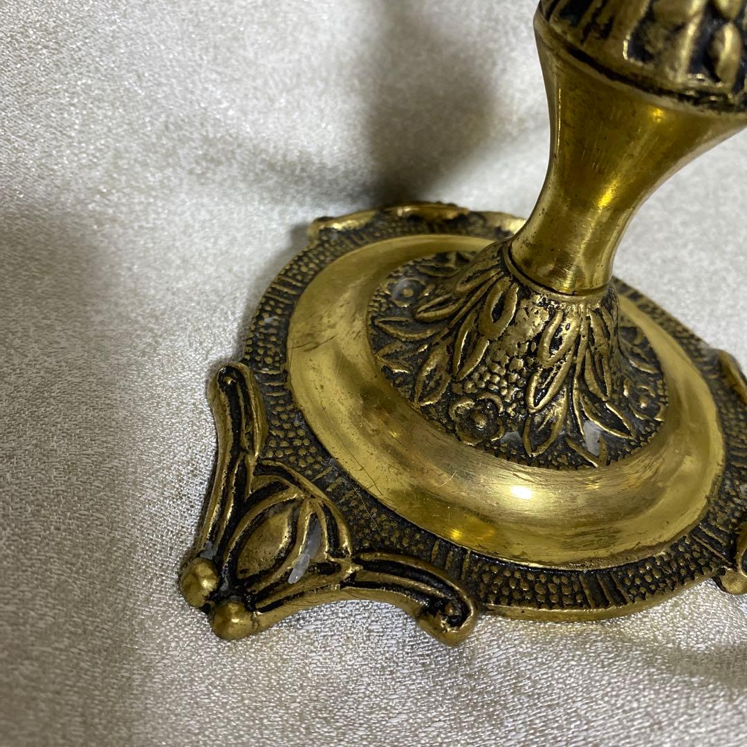 フランスアンティーク真鍮製キャンドルスタンド燭台３灯