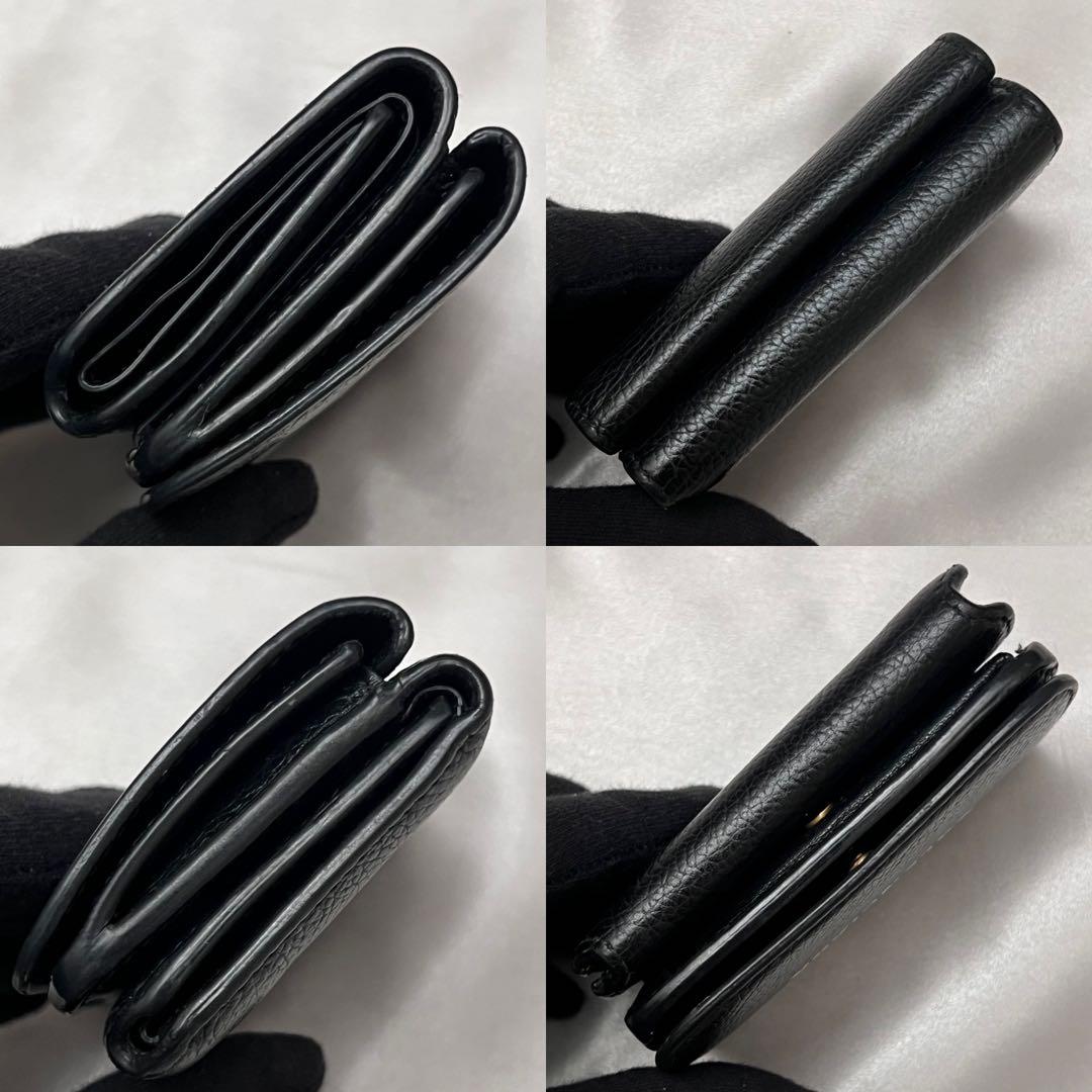 ◇極美品◇バレンシアガ　エブリデイ　コンパクト三つ折り財布　ブラック　レザー