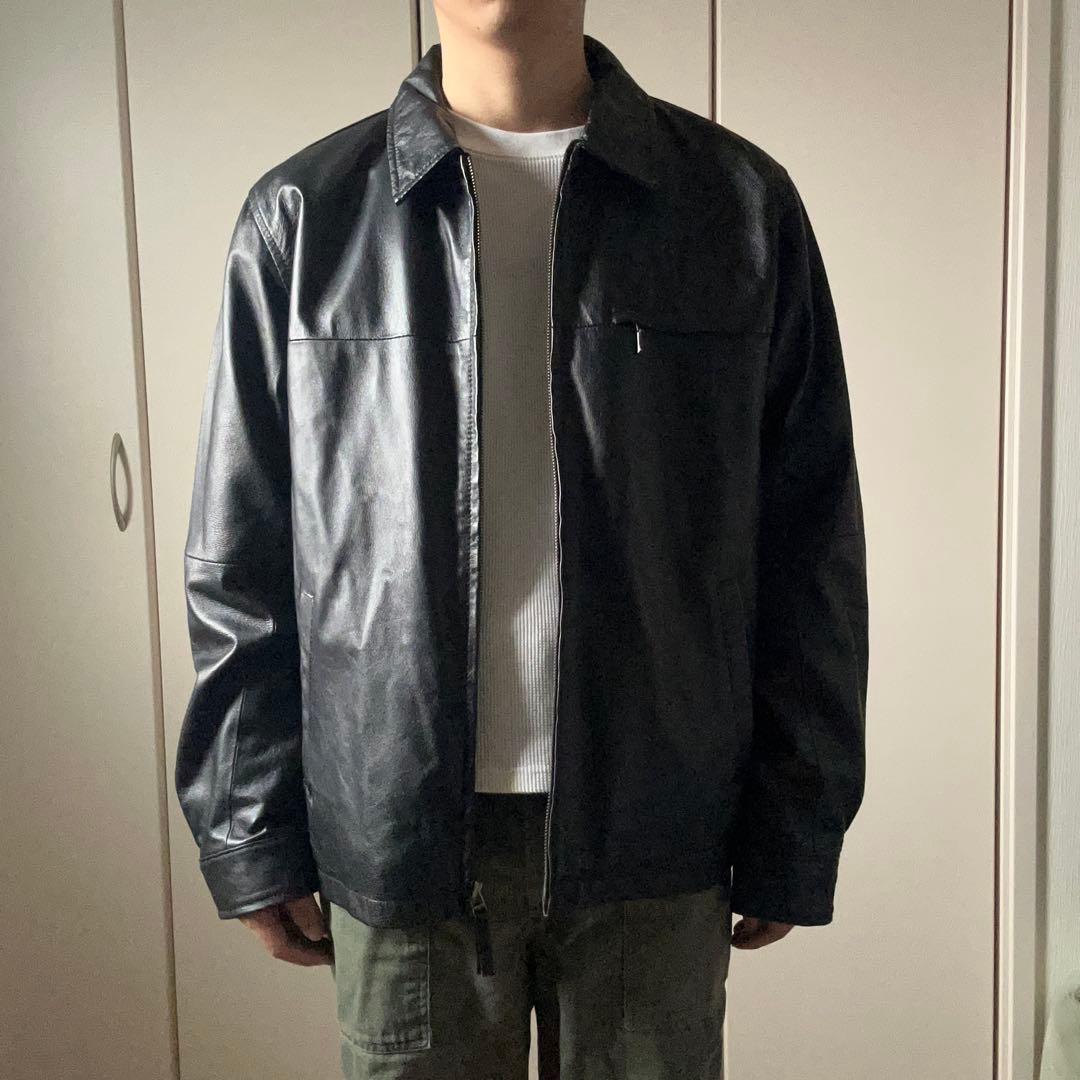 90s SHAVER LAKE レザージャケット スウィングトップ 黒 ブラック