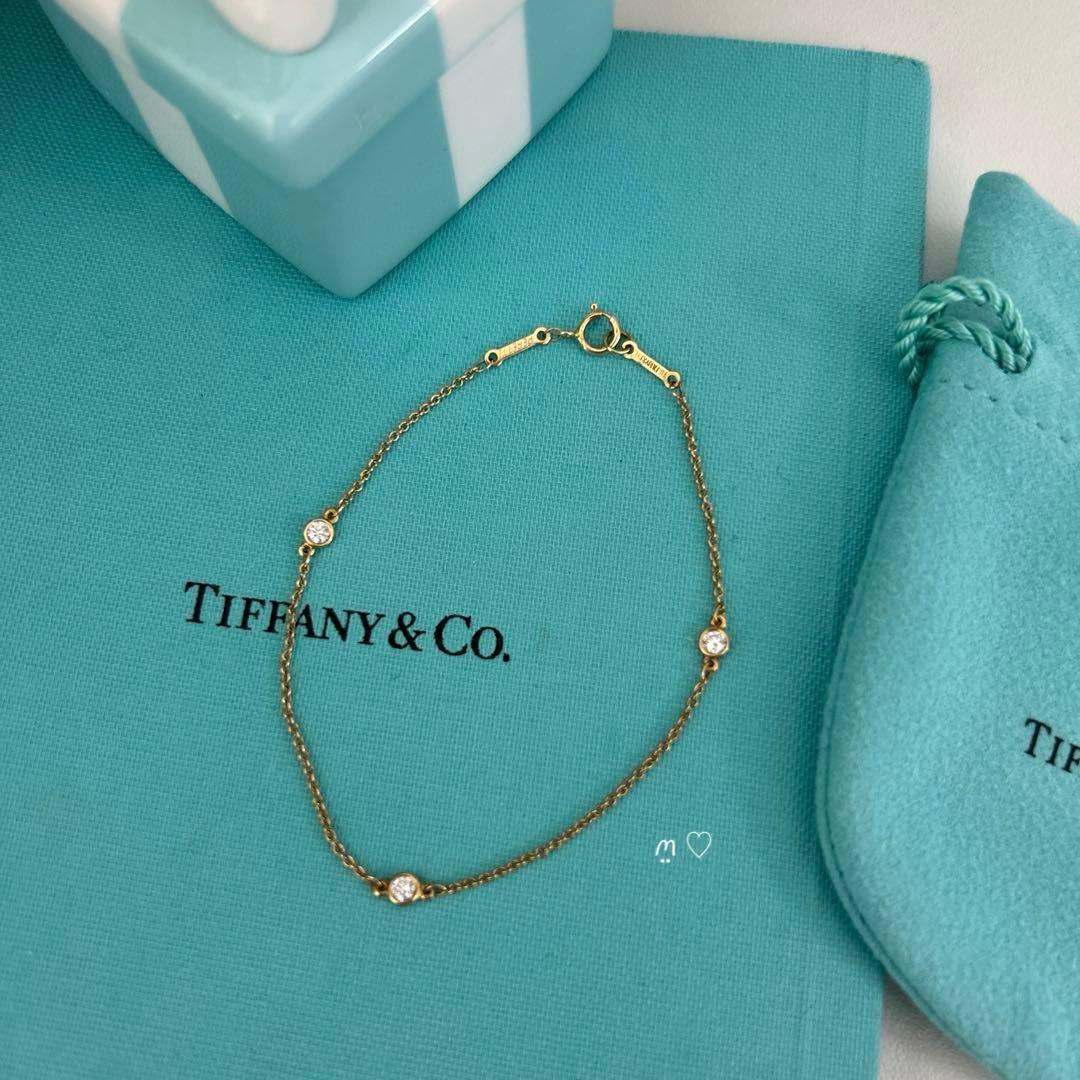 ティファニー　3PダイヤモンドバイザヤードブレスレットᏦ18ゴールド0.15ct