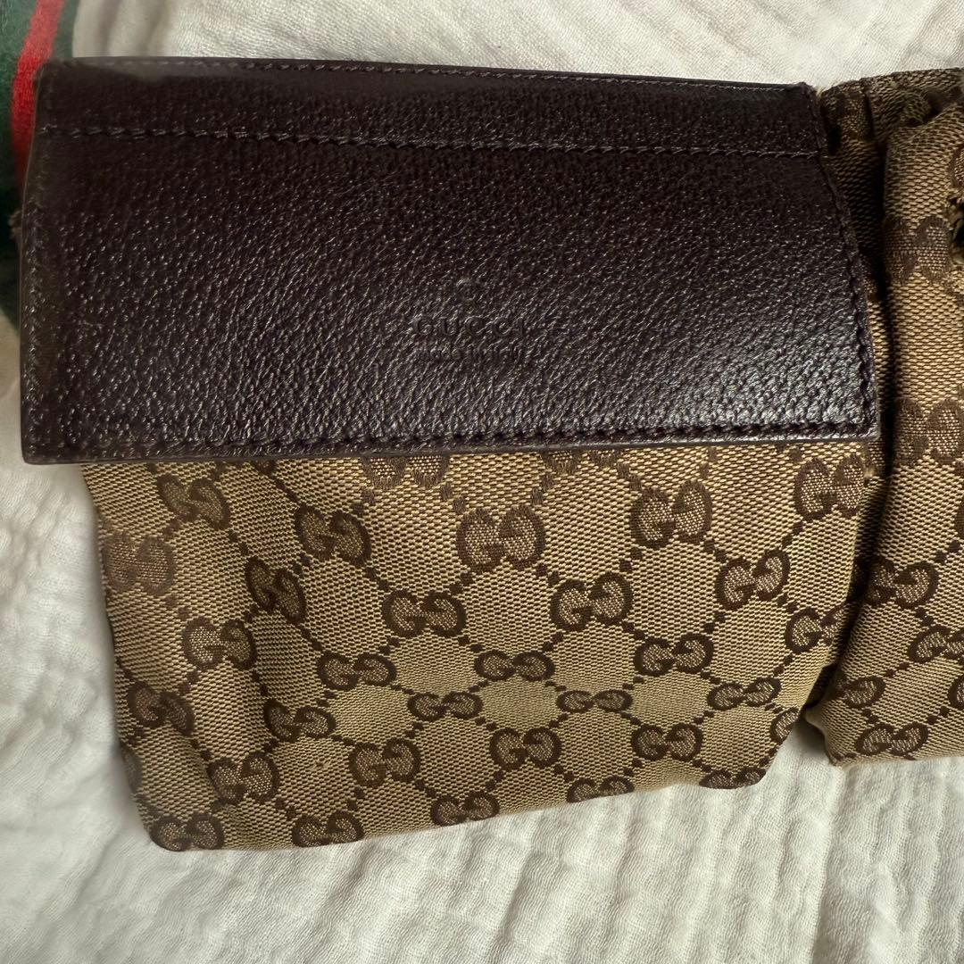 GUCCI グッチ GGキャンバス シェリーライン ボディバッグ ウエストポーチ