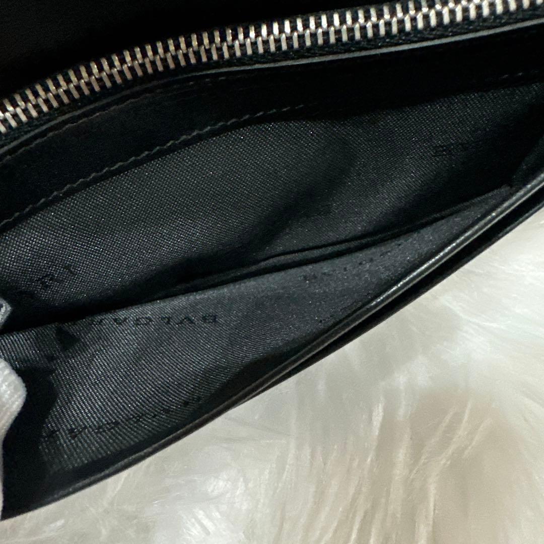 【美品】BVLGARI ヘリンボーン長財布 ダークグレー PVC ウィークエンド