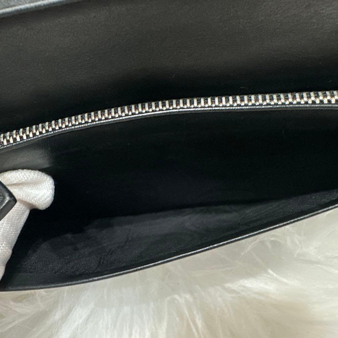 【美品】BVLGARI ヘリンボーン長財布 ダークグレー PVC ウィークエンド