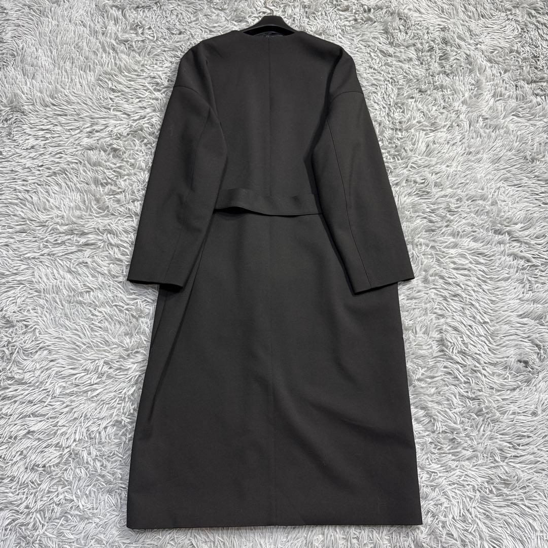 極美品✨'21年 セオリー ELIZABETTA ノーカラーロングコート ベルト